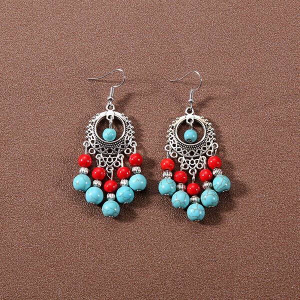 Wholesale Bohemian Tassel Turquoise Vintage Earrings