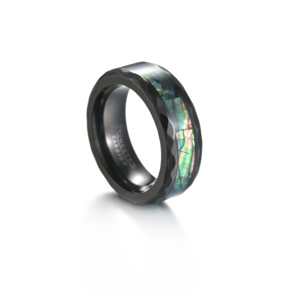 O1CN017jOeGY25XXQQtef5b__2525097536-0-cib Wholesale Black Plated Abalone Rings Tungsten Carbide
