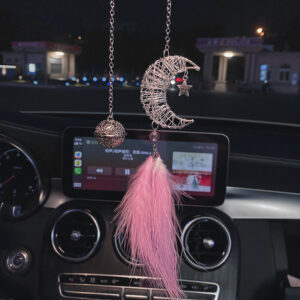 Pink Bell Feather Pendant