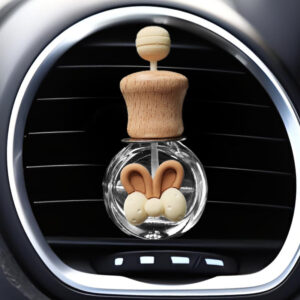 White collar brown ear round perfume bottle (without perfume)