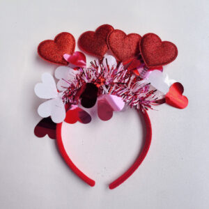 Red love valentine's day headband