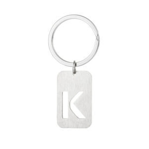 Military card hollow letter keychain-K