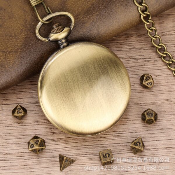 Wholesale DND Dice Bronze Two-sided Polished Thick Waist Chain Pocket Watch Case