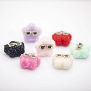 Wholesale Acrylic Small Star Sugar Pen Caps Beaded