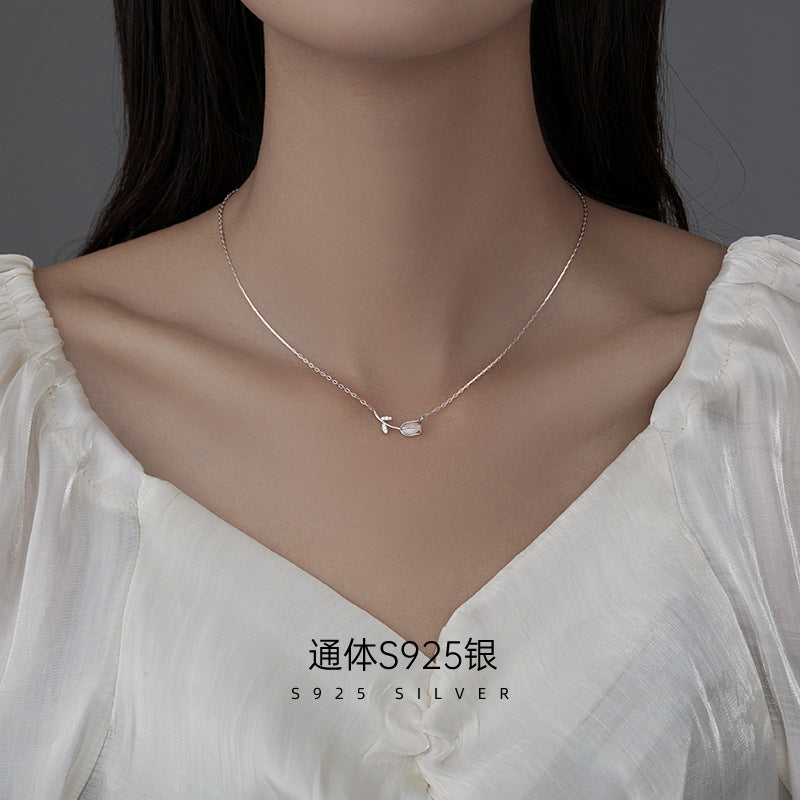 Wholesale S925 Sterling Sier Tulip Necklace