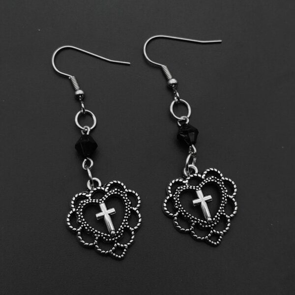 O1CN017sbSQQ1VaRtGB91Kn_2212758802669-0-cib Wholesale Gothic Punk Style Hollow Cross Pendant Earrings