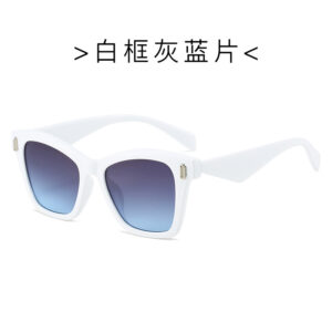 C9 white frame gray and blue piece European and American sunglasses