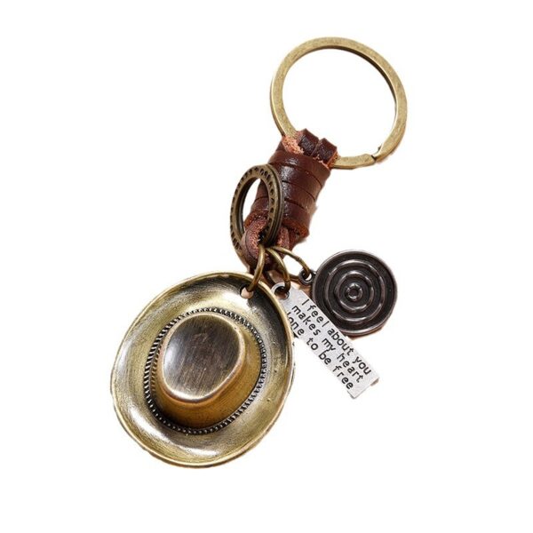 Wholesale Leather Alloy Cowboy Hat Creative Key Chain