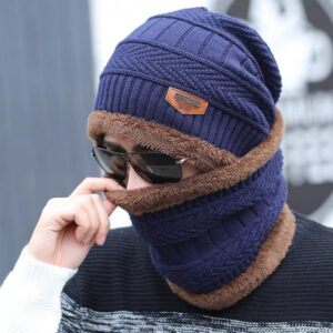 Leather label cover (navy blue) / Free size