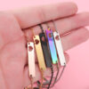 Wholesale Valentine's Day Stainless Steel Rectangular Hollow Heart Necklaces