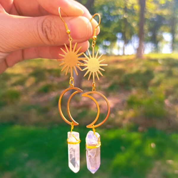 Wholesale Moon Sun Crystal Alloy Earrings
