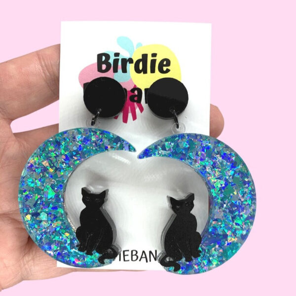 Wholesale Moon Star Cat Acrylic Earrings