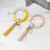 Wholesale Silicone Beaded Tassel Wrist Keychain