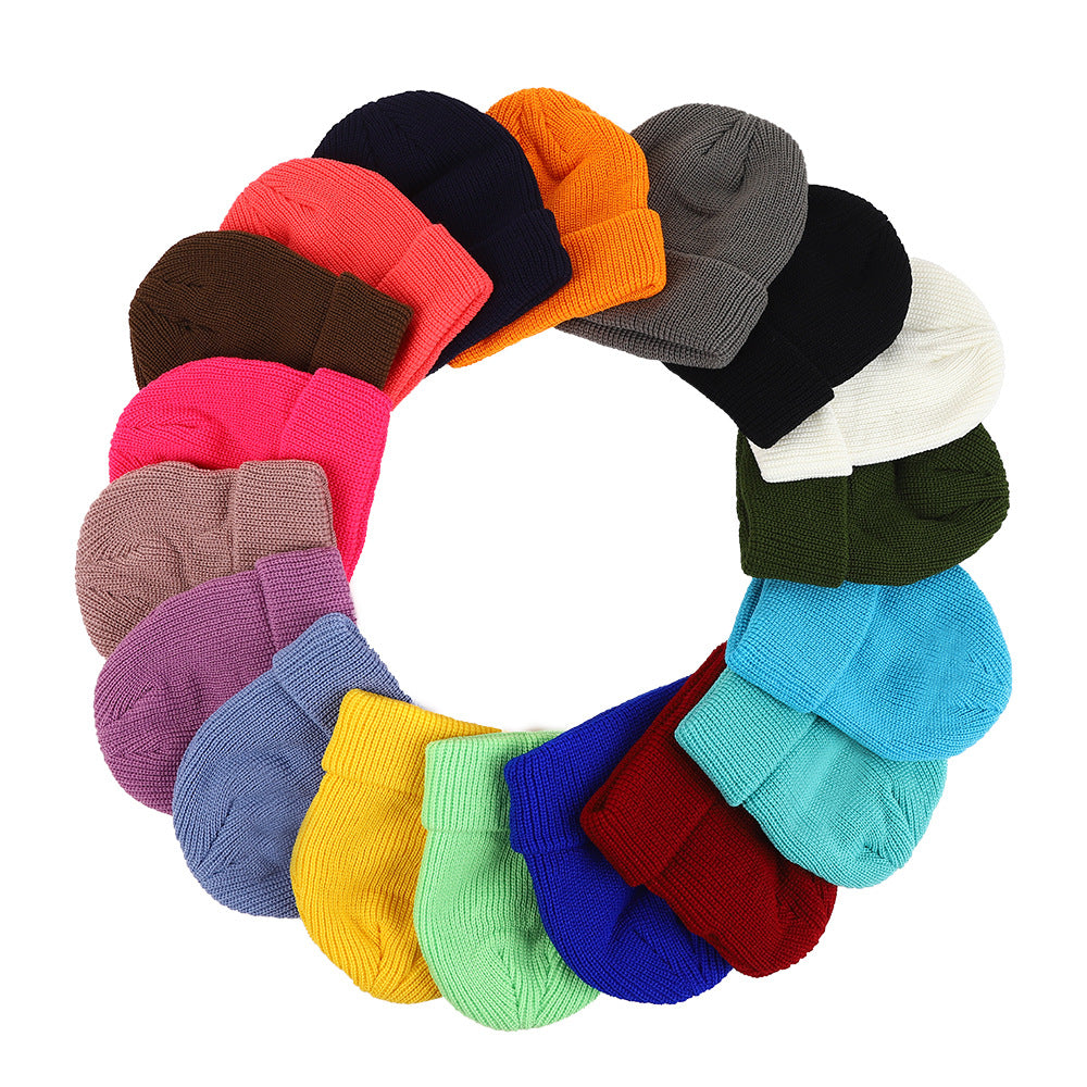 Wholesale Round Top Solid Color Knitted Melon Pea Hat