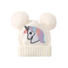 Wholesale Children's Winter Knitted Hat Unicorn Double Ball Woolen Hat
