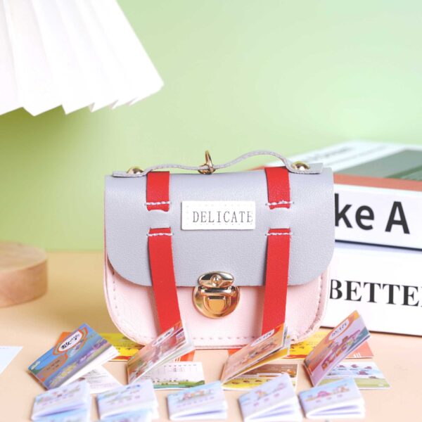 Wholesale Mini School Bag PU Coin Purse Keychain