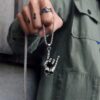 Wholesale Alloy Rock Love You Gesture Men's Pendant Necklace