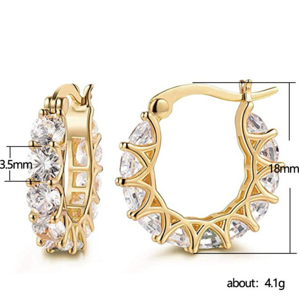 Wholesale French Full Paved Zircon U Shape Copper Earrings