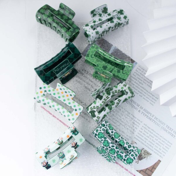 O1CN017yx5fu25AdqLl0rt6_2212693817486-0-cib Wholesale St Patrick Pvc 8cm Hair Clip
