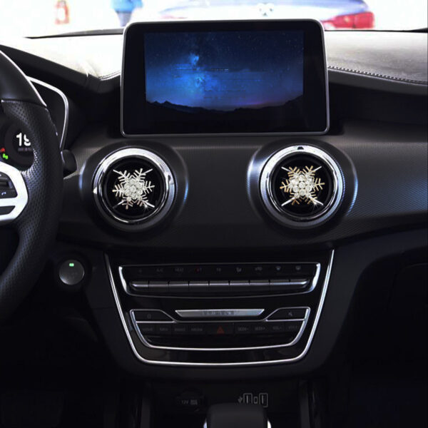 Wholesale Rhinestone Metal Snowflake Car Perfume Decoration Clip
