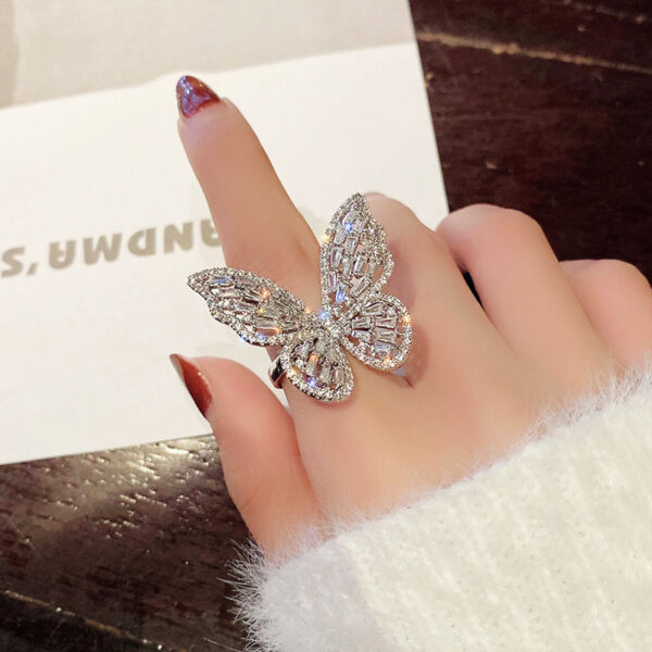 Wholesale Ring Zircon Butterfly Adjustable OLY-RS-MOXI001