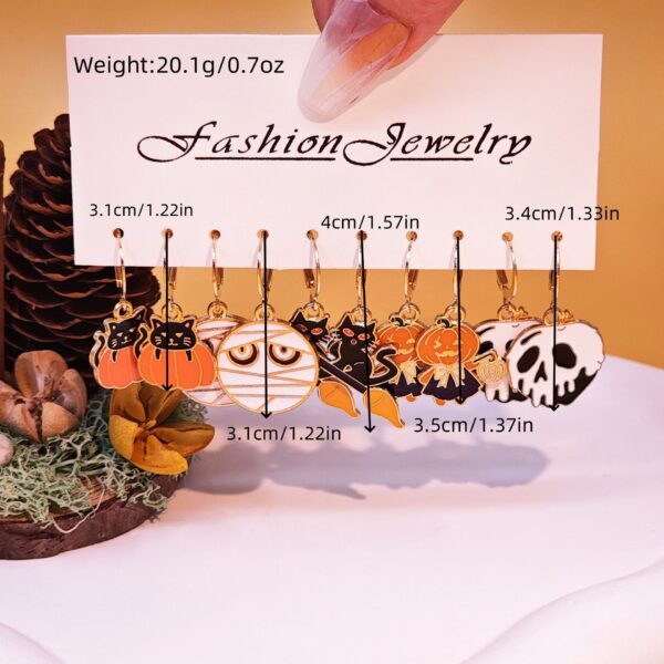 Wholesale Fashion Halloween Pumpkin Black Cat Pendant Earrings Set