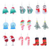 Wholesale Christmas Snowman Boots Christmas Tree Acrylic Earrings