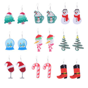 Wholesale Christmas Snowman Boots Christmas Tree Acrylic Earrings