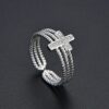 O1CN0181mt3R25dx1PJiw9t_2212612967550-0-cib Wholesale Multi-layered Diamond Zircon Cross Open Adjustable Ring