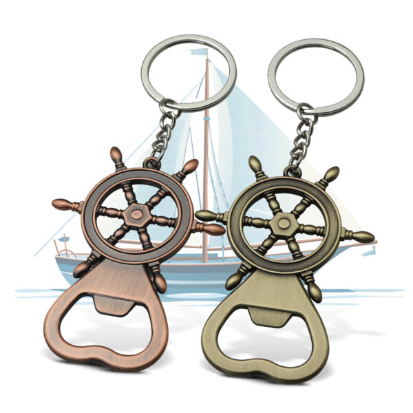 Wholesale Nautical Rudder Bottle Opener Keychain