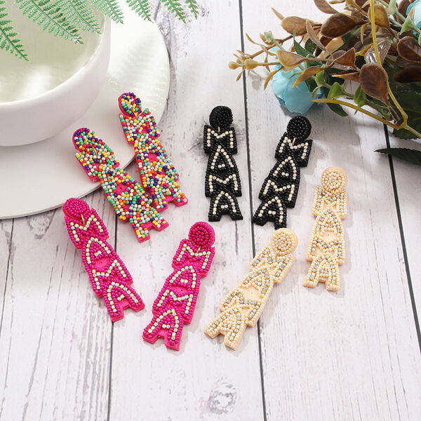 O1CN0182nBfV1TQFsS5ucdH__2207499512376-0-cib Wholesale MAMA Letter Handmade Beaded Rice Bead Earrings