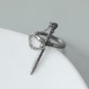 Wholesale Gothic Dark Cross Sword Tassel Alloy Ring