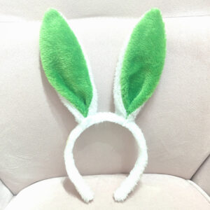 White and green stuffed rabbit