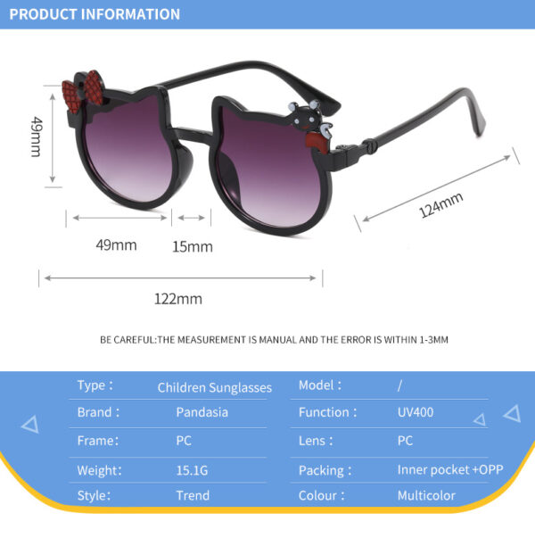 Wholesale PC Cute Cat Bow Knot Kids Sunglasses
