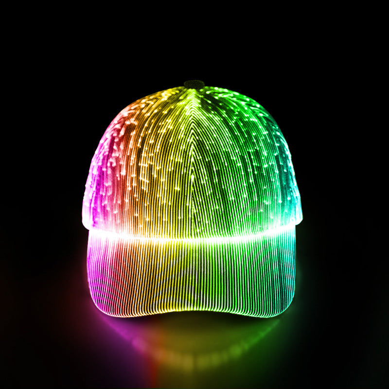 Wholesale LED Sn Color Luminous Fiber Optic Cloth Baseball Caps
