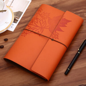 Inner page of a beige horizontal line in A6 / Orange (Style 2)