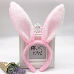 Powder plus white plush rabbit ears