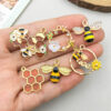 Wholesale 1 Drop Oil Alloy Yellow Simulation Cute Cartoon Bee Hive Pendant DIY Pendant