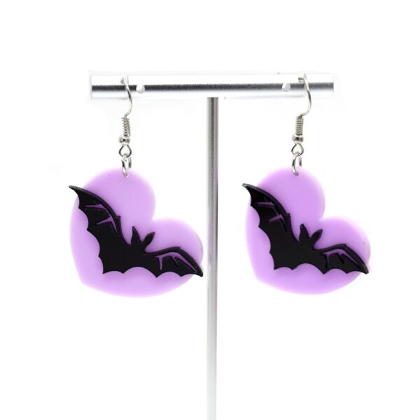 Wholesale Halloween Little Devil Cute Purple Bat Wings Acrylic Earrings