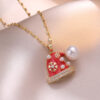 Wholesale Christmas Zircon Fashion Christmas Eve Gift Cute Clavicle Necklace