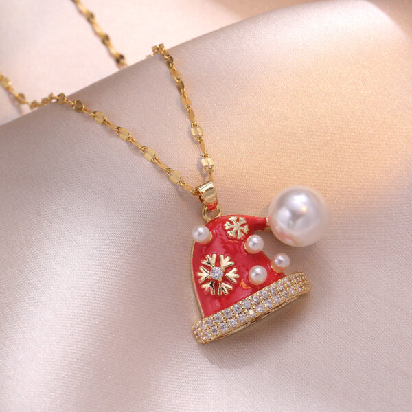 Wholesale Christmas Zircon Fashion Christmas Eve Gift Cute Clavicle Necklace