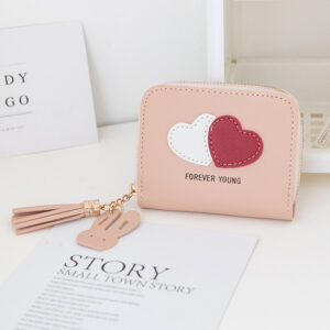 Two-Tone Love Short Wallet-Pink