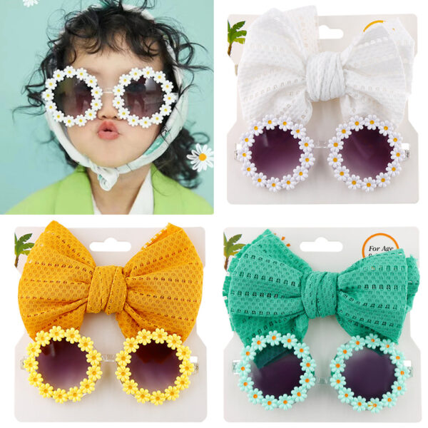 O1CN0187zUBp1GZn3Ti8axN_1093410637-0-cib Wholesale Kids Sunglasses Hollow Fabric Headband Set