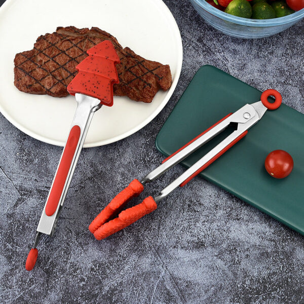 Wholesale Silicone Stainless Steel Food Clips Kitchen Utensils Barbecue Clips