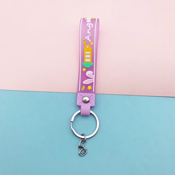 Wholesale Jelly Color Rabbit Ears Soft PVC Lanyard Keychains