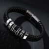 Wholesale Fashion Simple Hand Woven Leather Alloy Bracelet