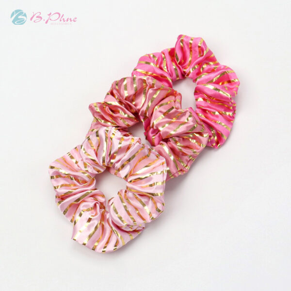 Wholesale Striped Cloth Hair Scrunchies