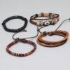 Wholesale Leather Braided Eyes Boho Bracelet