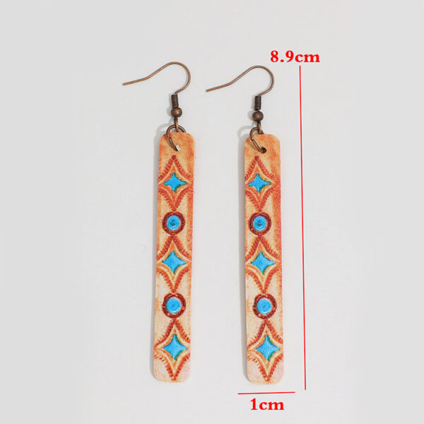 Wholesale Bohemian Retro Geometric Leather Earrings