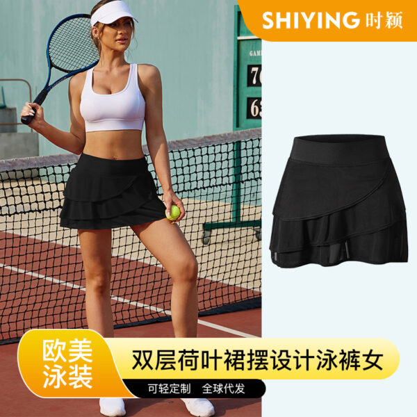 Wholesale Conservative Skirt Swim Trunks Polyester Swimwear